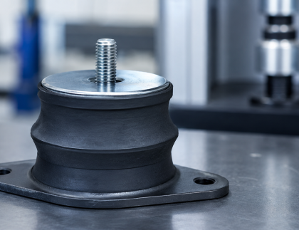 Rubber vibration isolator used in dynamic mechanical and elastomer testing applications
