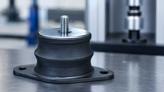 Rubber vibration isolator used in dynamic mechanical and elastomer testing applications