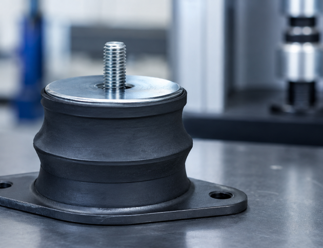 Rubber vibration isolator used in dynamic mechanical and elastomer testing applications