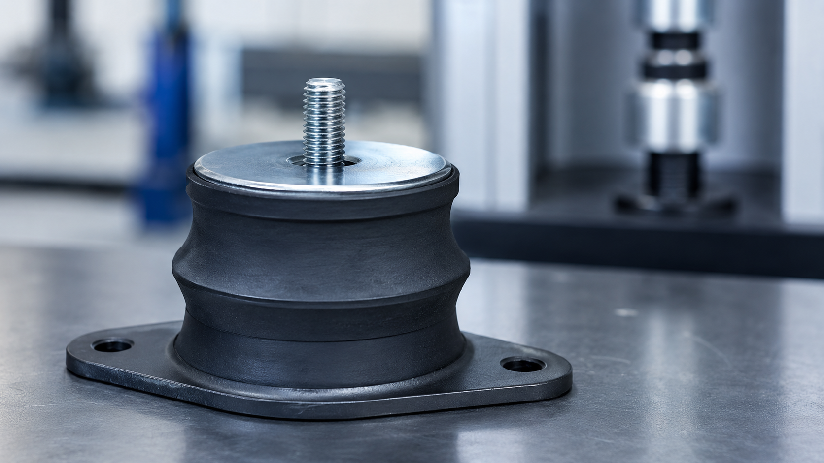 Rubber vibration isolator used in dynamic mechanical and elastomer testing applications
